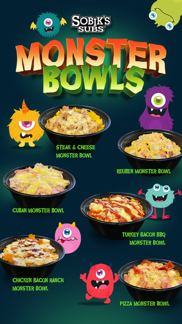 Your hungry stomach can run, but can’t hide, from Sobik’s new Monster Bowls!